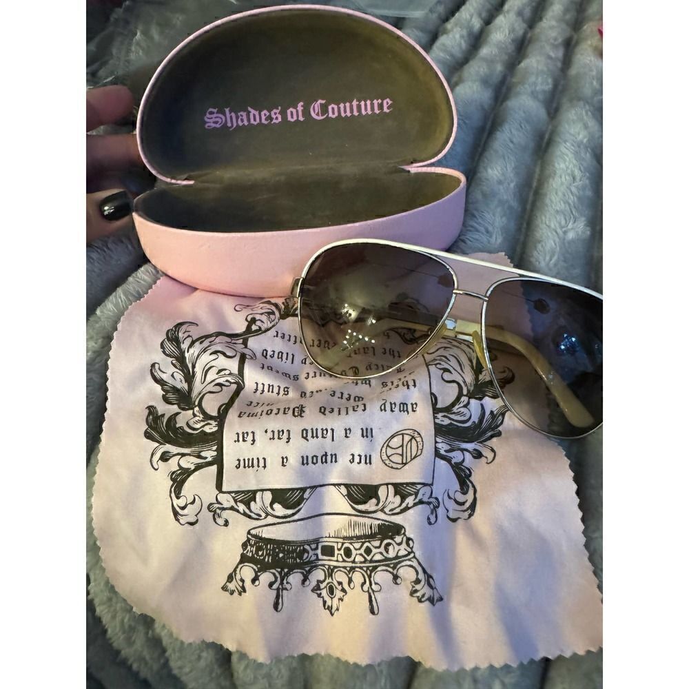 Vintage juicy shades of couture regal white aviator Designer sunglasses